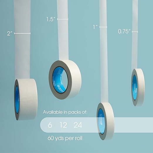 SPARTAN INDUSTRIAL - 2" X 60 yd Wide Masking Tape for Painting, Labeling, and Drafting - 24 Home and Office Tape Rolls, 5.5 Mil