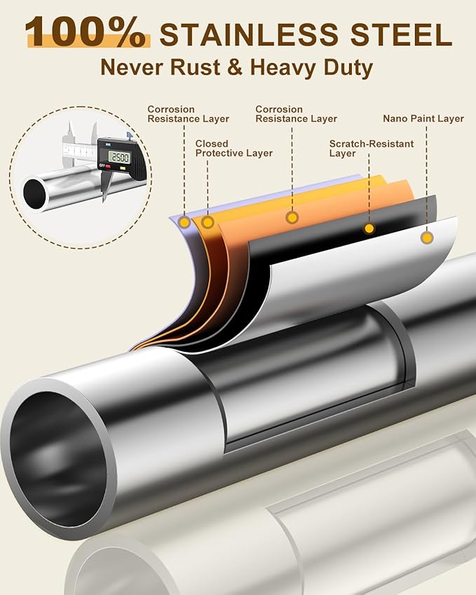 Upgraded 100% Stainless Steel Clothing Rack Load 760LBS, Heavy Duty Clothes Racks with Larger & Sturdy Wheel, Extendable & Adjustable Rolling Garment with Shelves