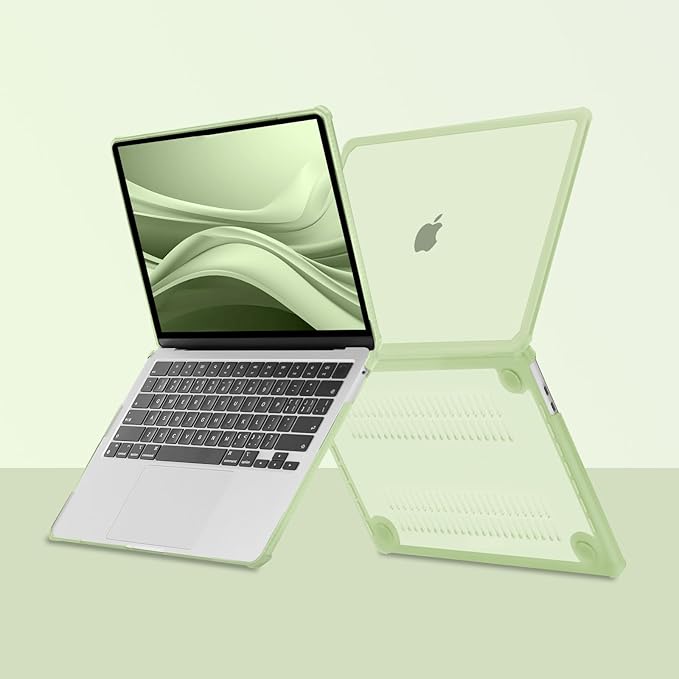 MOSISO Compatible with MacBook Pro 13 inch Case M2 2025-2016 A2338 M1 A2251 A2289 A2159 A1989 A1708 A1706, Anti-Cracking Heavy Duty Plastic TPU Bumper Hard Case&Keyboard Skin&Screen Film, Sage Green