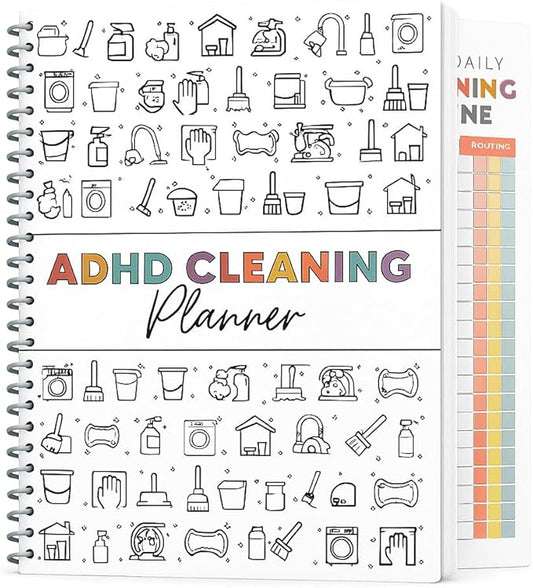 ADHD Cleaning Planner for Adults - Undated Daily Weekly Monthly Schedule & Checklist - Household Chores Organizer Journal