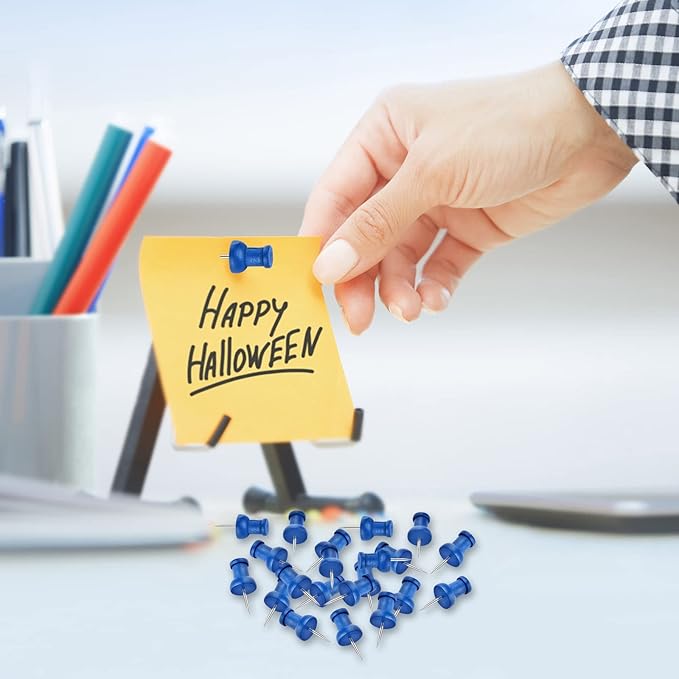 40Pcs Wood Push Pins, Decorative Thumb Tacks, Wooden Pins and Tacks, Cork Board Thumbtacks, Cute Thumbtack for Wall and Bulletin Board, Map Pins