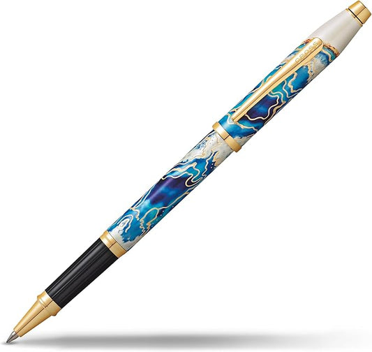 Cross Wanderlust Refillable Rollerball Pen Presented in a Luxury Gift Box - Medium Point, Black Ink,