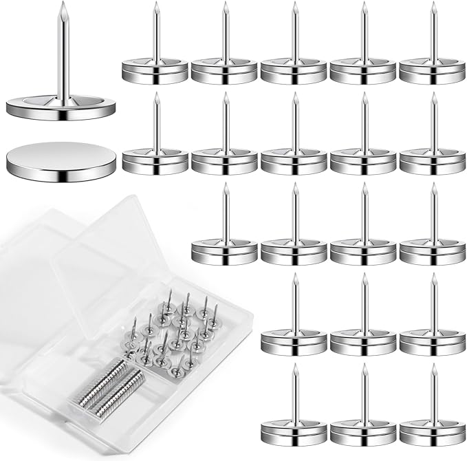 rhinocats Magnetic Push Pins, 100 Sets Magnet Thumbtack for Wall Bulletin Board Strong Decorative Pushpins Clip for Map Picture Hanging Kit Poster Holder