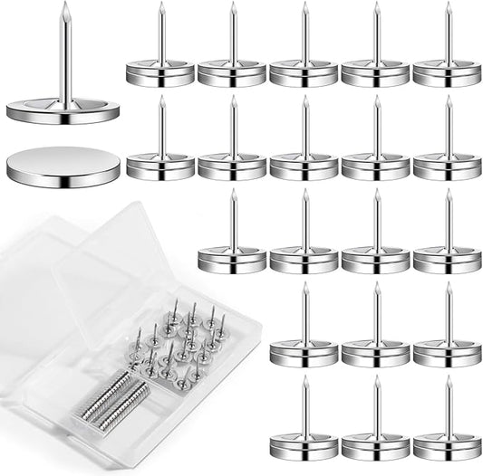 rhinocats Magnetic Push Pins, 20 Sets Magnet Thumbtack for Wall Bulletin Board Strong Decorative Pushpins Clip for Map Picture Hanging Kit Poster Holder