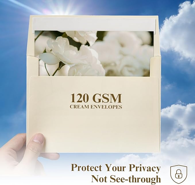 5x7 Cream Envelopes 1000 Pack, Goefun A7 Self Seal Printable Ivory Envelopes for Invitation, 5x7 Cards Mailing, 5.25 x 7.25 in