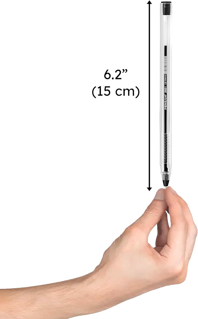 Black Ballpoint Pens,1.0 mm Medium Point, Black Pens, Ergonomic Triangle Grip, Smooth Writing, 150-Count Pack of Bulk Pens