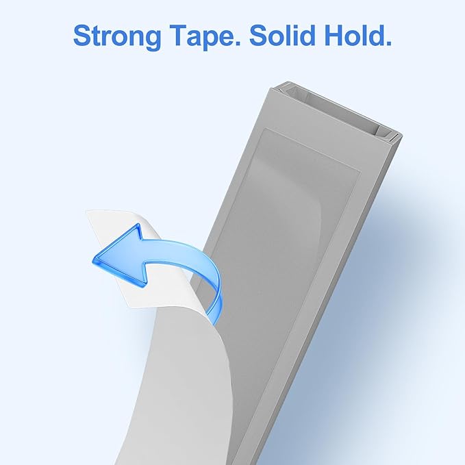 Yecaye Cord Hider, 113in Grey Cord Covers for Wires on Wall, One-Cord Cord Organizer, Easy Install Cable Management Kit, Wire Cover Home Office, W0.59in H0.4in, Grey