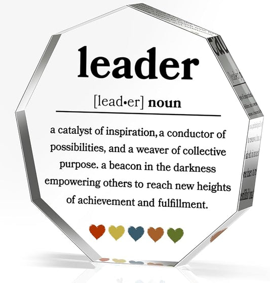 Thank You Gifts for Leader Boss Mentor Supervisor PM Retirement Leaving Coworker Farewell Bosses Day Promotion Celebration Christmas Birthday Work Office Gift Great Leaders Decorative Signs Plaques