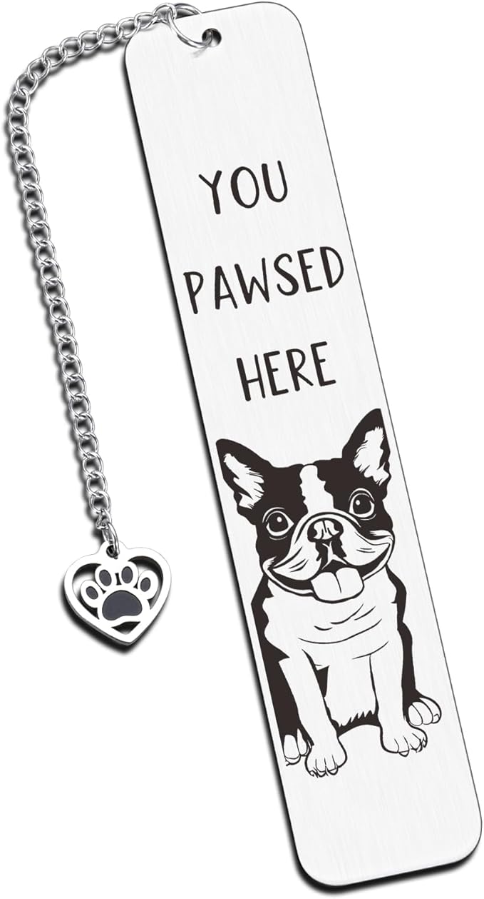 Dog Mom Gifts for Women, Boston Terrier Gifts, Vet Tech Veterinary Gifts, Dog Lovers Gifts for Women, Book Club Dog Themed Gifts for Readers Book Lovers Women Men, Bookish Dog Dad Christmas Gifts