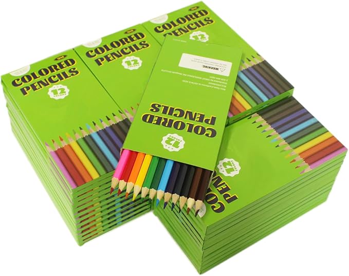 S & E TEACHER'S EDITION 576Pcs Colored Pencils, Pre-sharpened, coloring pencils for adults kids Bulk Back to School Supplies For Teachers 12 Colors, 12pcs/box, 48Boxes, Total: 576Pcs.