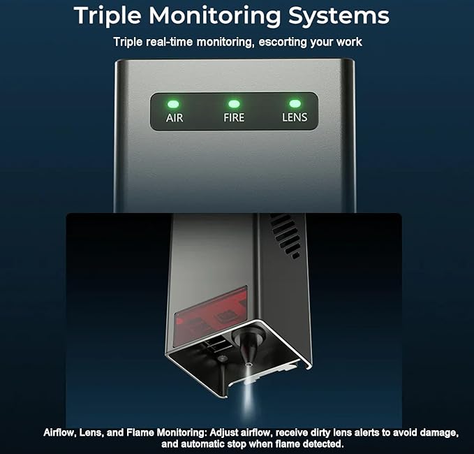 CREALITY FALCON2 22W Laser Engraver Machine with Air Assist and Rotary Roller, 220W High Accuracy Laser Engraver and Cutter Machine for Cylindrical Objects, 25000mm/min Faster Engraving