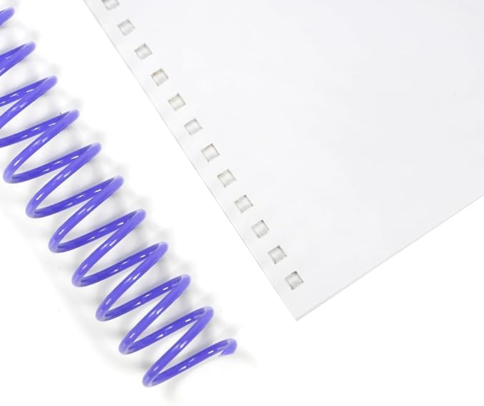 Rayson 5/8" Plastic Coil Binding Spines, 15.9mm Multicolored Spiral Binding Coil 140 Sheet Capacity, 4:1 Pitch - 100/Box for Business and Educational Purposes