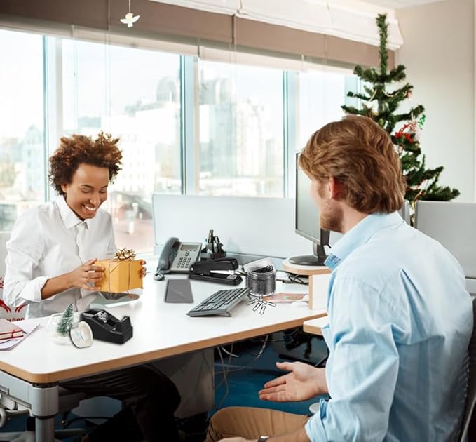 Black Office Supplies, Black Desk Accessories, Stapler and Tape Dispenser Set for Women, Office Gift for Women, Boss Lady, Office Lady, Coworkers, Office Clerks