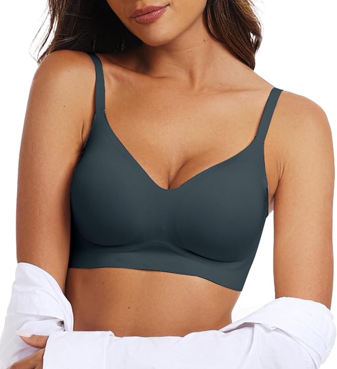 OEAK Womens Wireless Bras Comfortable Push Up Bra No Underwire Bra Full Support Lift Bralette Everyday Seamless Tshirt Bras