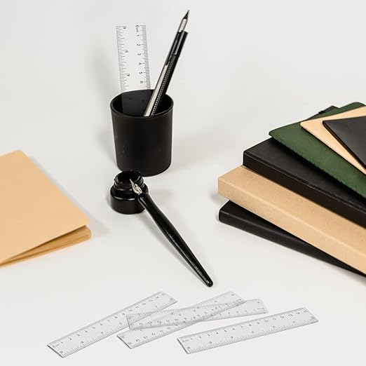 Zonon 100 Pcs 6 Inch Rulers Bulk Clear Plastic Flexible Straight Rulers with Inches and Centimeters First Day of School Gift for Students Back to School Office Supplies