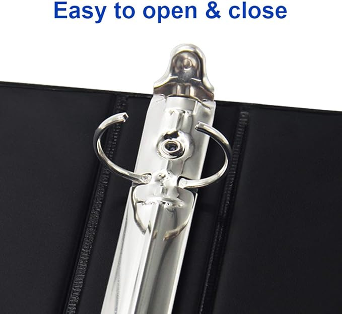 COMIX Sturdy 3 Ring Binder 1 inch with Clear View Cover, 1" Round Ring View Binder, PVC-Free, 200 Sheets Capacity of US Letter Size Paper, Office ＆ School Supplies, 8 Pack (Black)