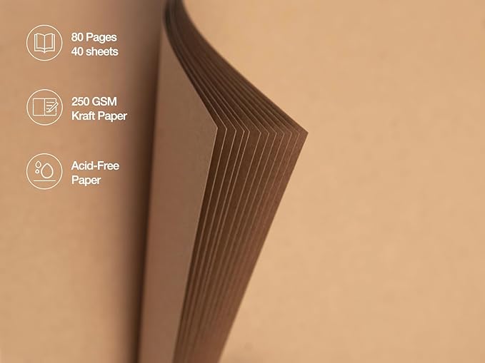 potricher 12 x 12 Inch Large DIY Scrapbook Photo Album 80 Pages Thick Kraft Blank Yellow Paper Memory Book for Wedding and Anniversary Family (Yellow, 12 Inch)