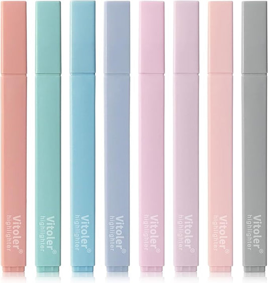 Pastel Highlighters,8pcs Bible Highlighters with Chisel Tip,Cute Markers Highlighter No Bleed,Bible High Lighters Assorted Colors for School Journaling
