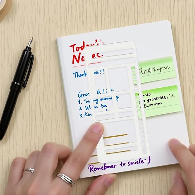 Handmade Flexible Record Template, Planner Stencils Set, Drawing & Lettering Templates for Journaling, Calendar, Scrapbooking & DIY Craft Supplies (Style-A3)