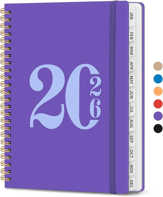 2026 Planner, Weekly and Monthly Calender Planner, Jan 2026 to Dec 2026, Hardcover 2026 Calendar Planner Book with Tabs & Inner Pocket, Office Home School Supplies for Women & Men - A5 (6.3" x 8.5"), Periwinkle Blue