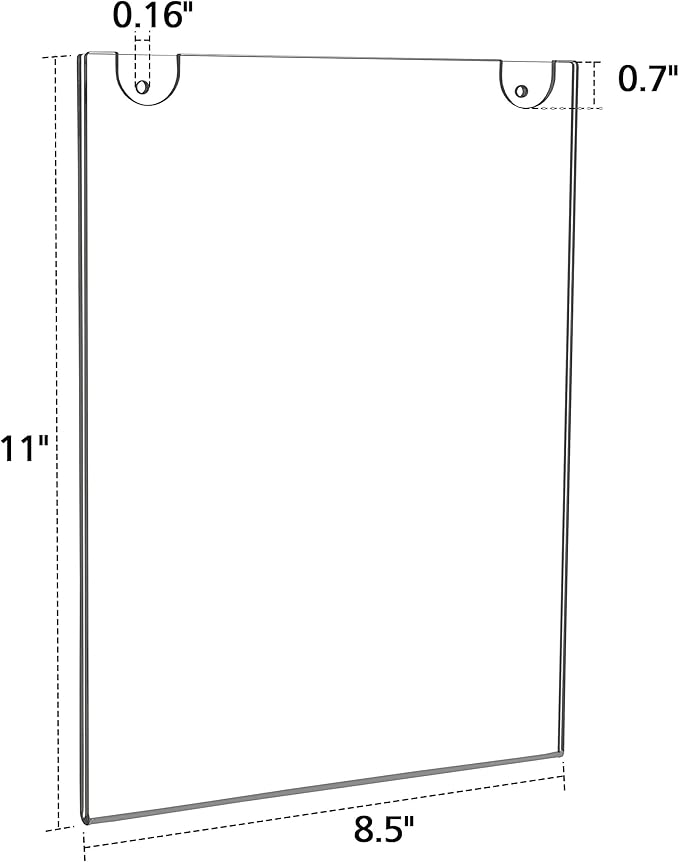 NIUBEE 20 Pack Acrylic Sign Holder 8.5 x 11 inches Clear Wall Mount Frame Bonus , Wall Mount Plastic Sign Holder Perfect for Home, Office, Store, Restaurant- Vertical