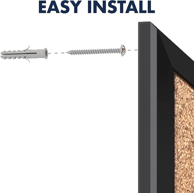 Quartet Cork Board, Bulletin Board, 2' x 1.5' Corkboard, Black Frame (2301B)