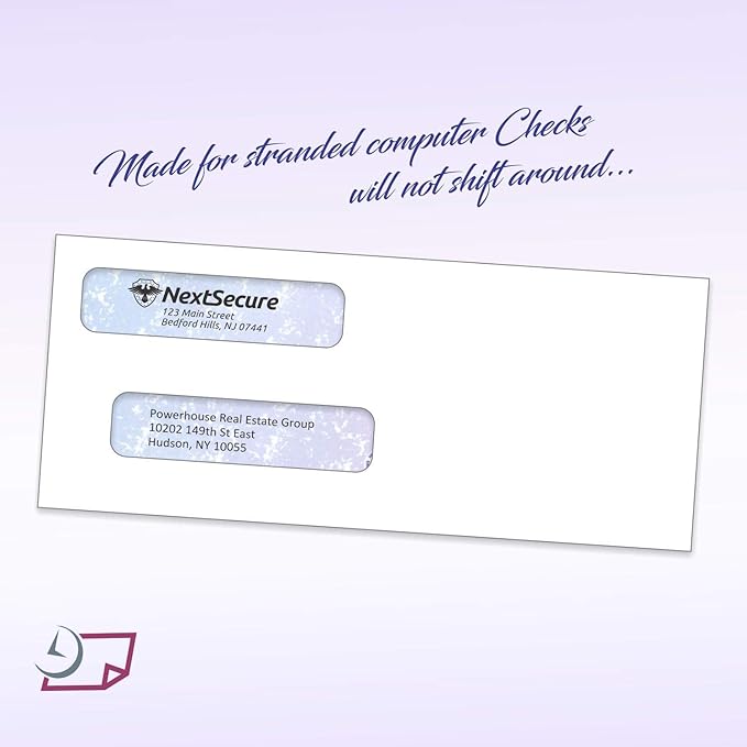 NextDayLabels - Box of 500# 8 Self Seal Double Window Security Check Envelopes