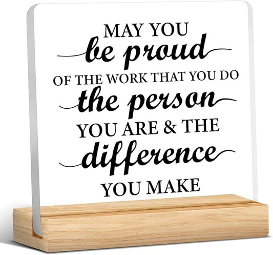 Thank You Gifts for Women Men, Appreciation Gifts for Coworkers Boss Leader Teacher Mentor Coach, New Job Gift, Coworker Acrylic Desk Sign Decor