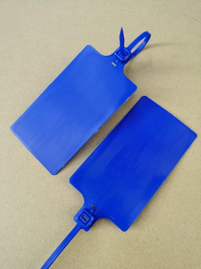 Plastic Seals Shipping Tags Logistics Use Big Sign Tie Large Label Tie, 255mm Total Length, Package of 100pcs (Navy Blue)