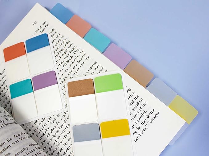 ELII 900 PCS 1 Inch Book Tabs Sticky Index Tabs,Writable and Repositionable File Tabs Flags Colored Page Markers Labels for Reading Notes, Books and Classify Files, 41 Sets