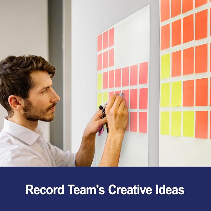 Comix Sticky Easel Pad, 25 x 30 Inches Flip Chart Paper for Teachers, Large Self Stick Easel Paper for Office School Classroom Supplies, 30 Sheets/Pad, 8 Pads/Pack