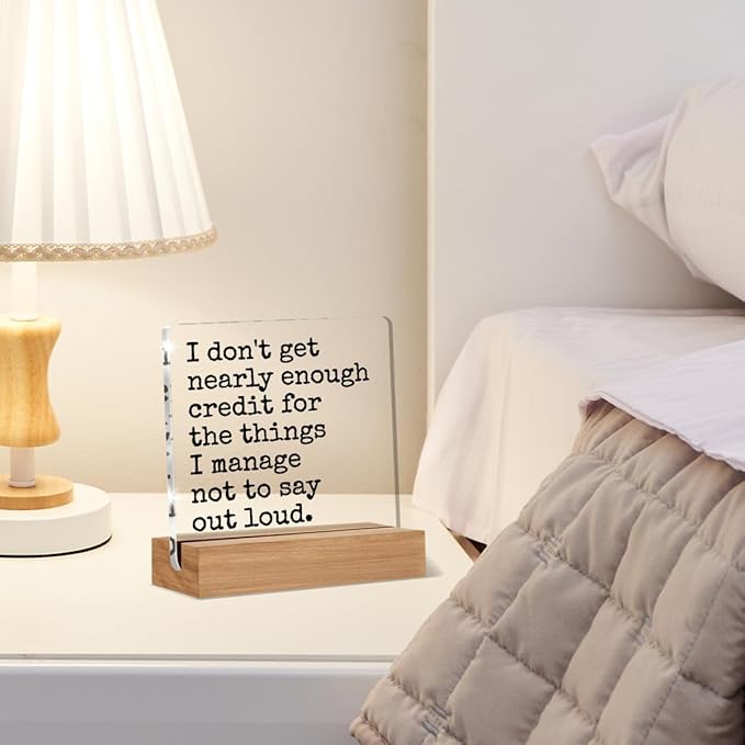 Funny Office Gifts for Women Men Coworkers, Funny Office Desk Signs Decor for Work, Sarcastic Quote Decorative Acrylic Plaque