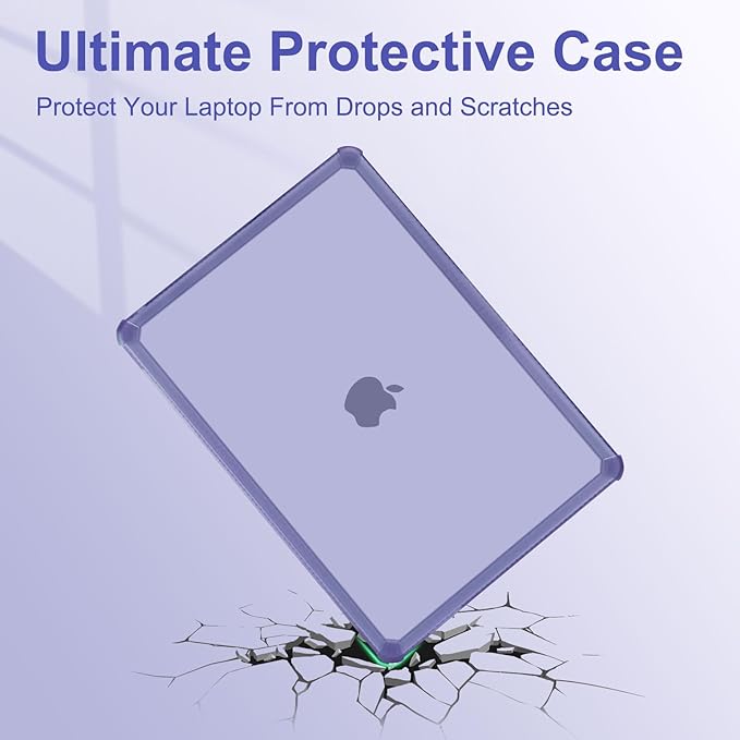 MOSISO Compatible with MacBook Pro 13 inch Case M2 2025-2016 A2338 M1 A2251 A2289 A2159 A1989 A1708 A1706, Anti-Cracking Heavy Duty Plastic TPU Bumper Hard Case&Keyboard Skin&Screen Film,Lavender Gray