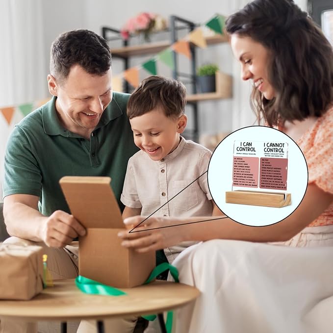 Things I Can't Control Office Decor Sign, Motivational Quotes Acrylic Sign With Wooden Stand, Thank You Gifts for Woman Coworker Nurse Friends Decorative Desk Accessories Table Shelf Signs Decor-2