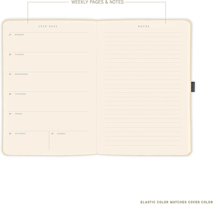 Graphique 2026 Apollo Business Planner | 18 Month Organizer, July 2025 - Dec. 2026 | Weekly & Monthly Spreads | To-Do List & Note Pages | Pen Loop | Vegan Leather | Silver | 6” x 8”