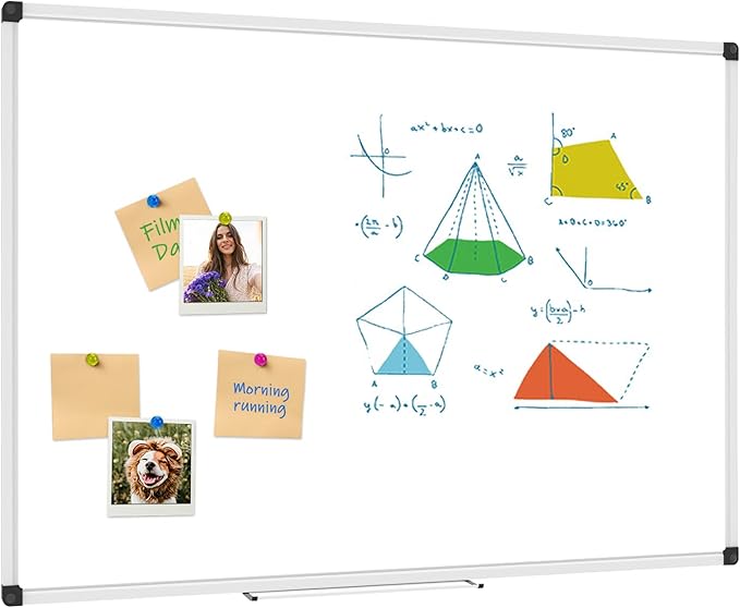 XBoard Large Magnetic Whiteboard 60 x 40 Inch, Dry Erase Board for Wall with Marker Tray | Aluminum Frame Message Presentation Board