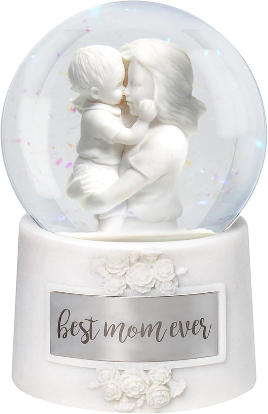 Mothers Day Snow Globe, 5.9" Wind Up Music Box for Mothers Day Decorations Birthday Gifts for Mom Mothers Women Adults Kids