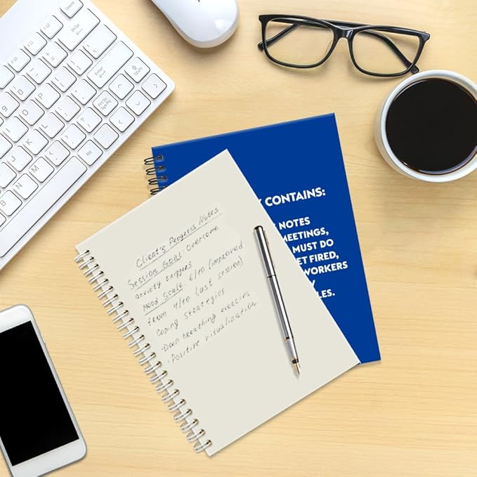 Pointless Notes from Boring Meetings Funny Dark Blue Golden Spiral Notebook, Humorous Office Gifts, Gag Gifts for Coworkers, Funny Office Sarcastic Gifts for Coworkers,Team Members, Employees