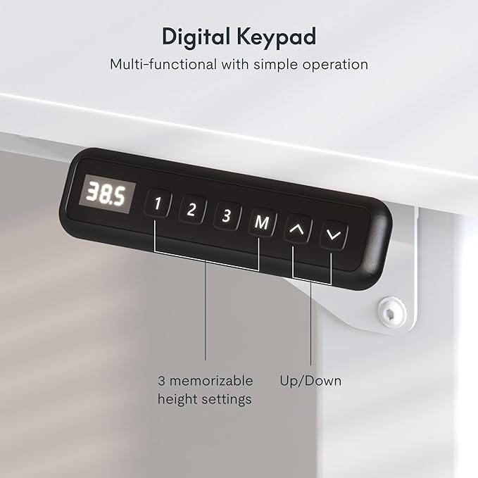 SANODESK 4-Leg Standing Desk, Electric Height Adjustable Desk with Memory Presets for Home Office, Stand up Desk Computer Workstation, 71x32 Inches White