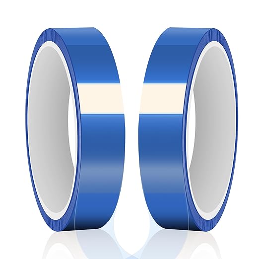 HTVRONT Heat Tape for Sublimation, 4 Rolls 10mm x33m 108ft Heat Resistant Tape for Heat Press, Heat Transfer Tape Thermal Tape for Electronics & Heat Vinyl Press Tape No Residue(Blue)