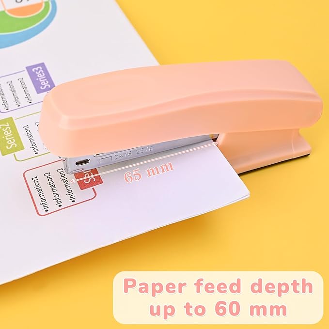Temiary Staplers for Desk with 2000 Staples Standard, Jam Free, Reduced Effort, Stapler for School Office Home Supplies (Pink)