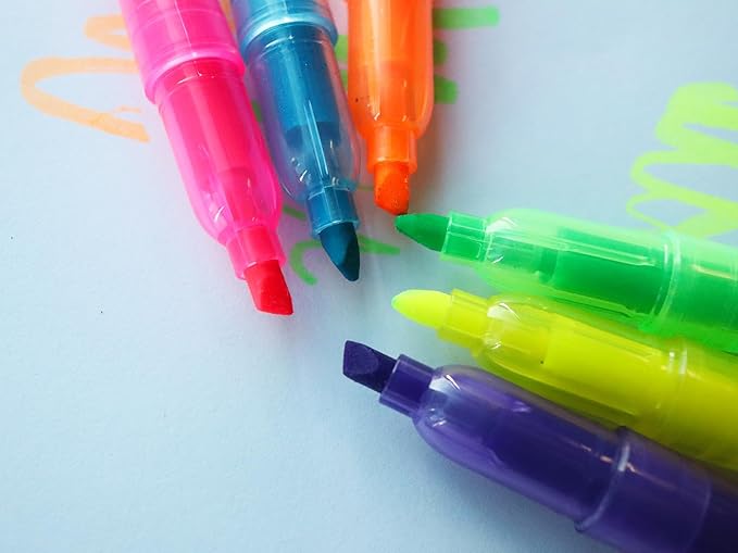 SKKSTATIONERY 36-Pcs Mini Highlighters Colored Highlighters Chisel Tip, Highlighter Markers, Assorted Colors Highlighter Pens 3.5''
