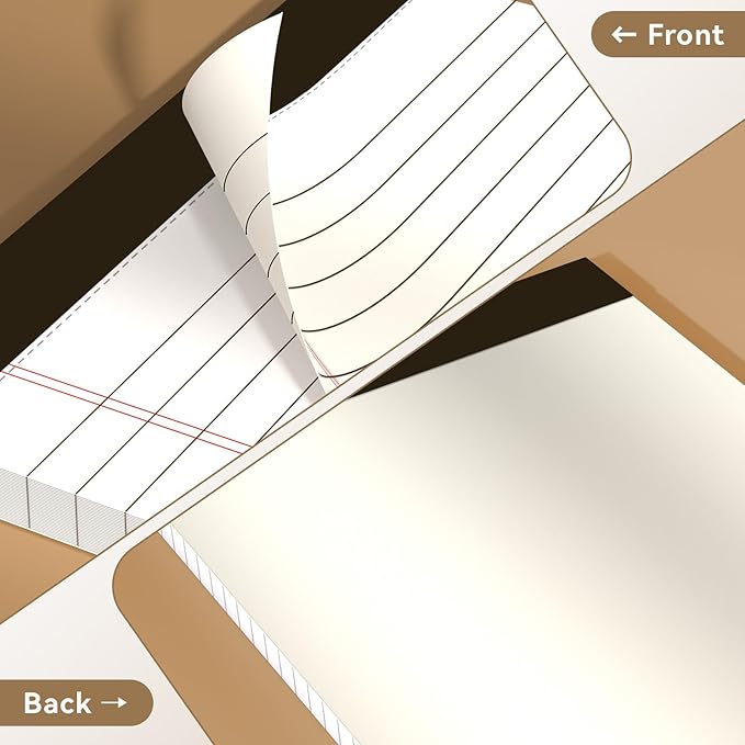 5" x 8" Note Pads 6 Pack of Legal Pads Narrow Ruled Notepad with Perforated Notepads 30 Sheets Small Writing Pads 21lb Legal Pad Quality Paper Ideal for Home, Office, or School Use