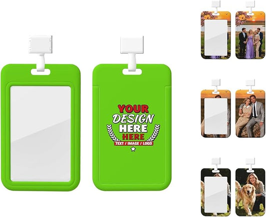 Custom Id Badge Holder Customizable Personalized Id Card with Photo Logo for Employee Work Office Staff Name Tag