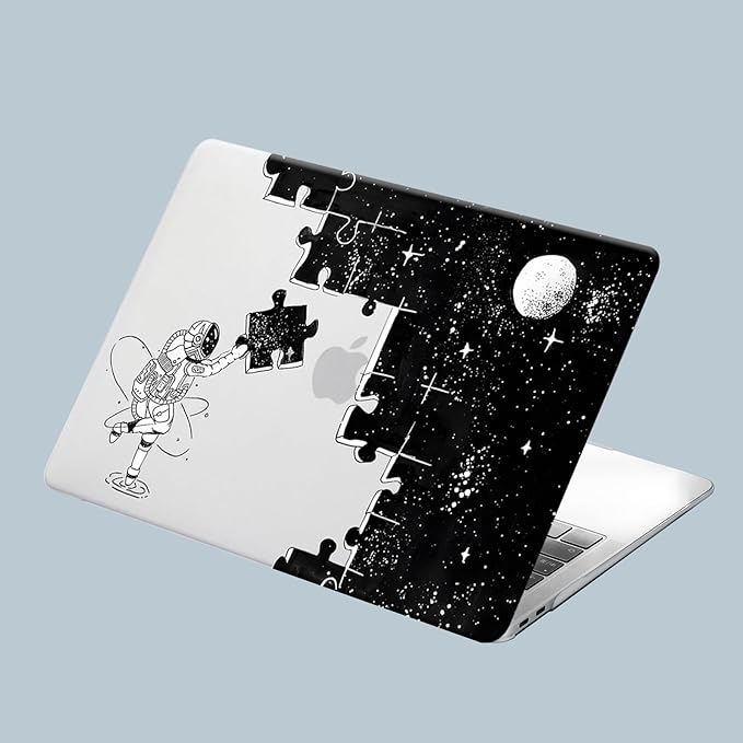 KEROM Compatible for MacBook Air 13 inch Case 2025 M4, 2024-2022 M3 M2 A3240 A3113 A2681, Cute Sleek Aesthetic Plastic Hard Shell with Keyboard Cover for MacBook Air 13.6 inch Case, Space Puzzle