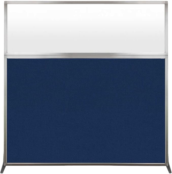 Versare Hush Screen Portable Room Divider | Workstation Wall Divider | Freestanding Privacy Hush Panels | Frosted Windows | Fabric Office Divider Screen | Great for Room Separation