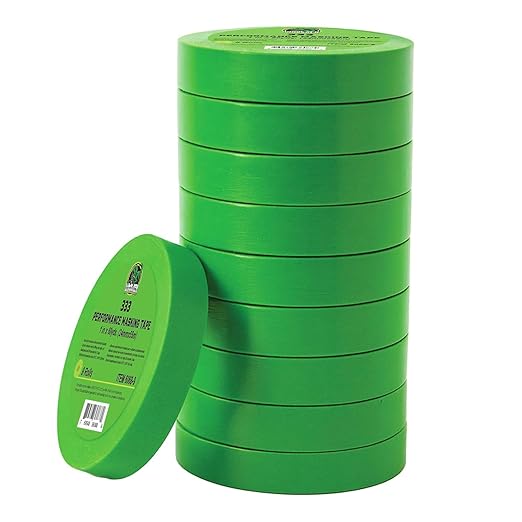 LAUCO DINOGREN High Performance Masking Tape for Car Paint, Heat & Water Resistant, Multi-Purpose Green (1 in (36 Rolls))