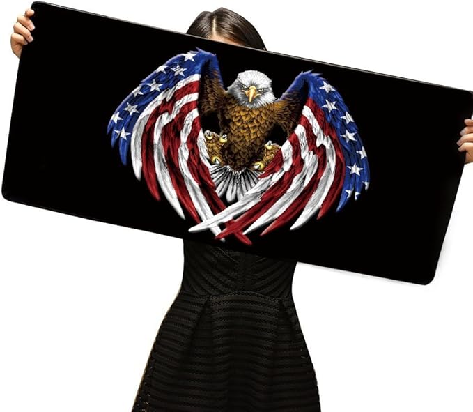 XXL Professional Large Mouse Pad & Computer Game Mouse Mat (35.4x15.7x0.1IN, US Eagle)