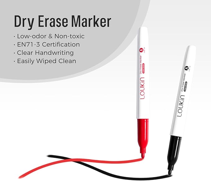 loukin All-in-One Magnetic Dry Erase Eraser, Patent Whiteboard Eraser with Whiteboard Cleaner, Ideal for Classroom, Home and Office Use, 2 Markers Included
