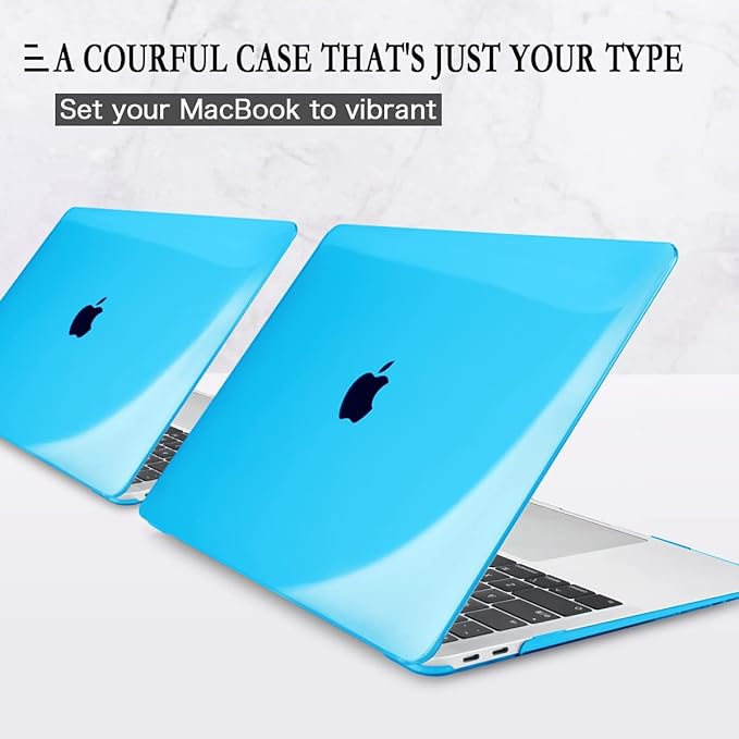 CISSOOK Laptop Case for MacBook Pro 13 Inch 2025-2016 Release Model A2338 A2251 A2289, Hard Shell Case with Keyboard Cover &Screen Protector for MacBook Pro 13" M1 M2 -Sky Blue